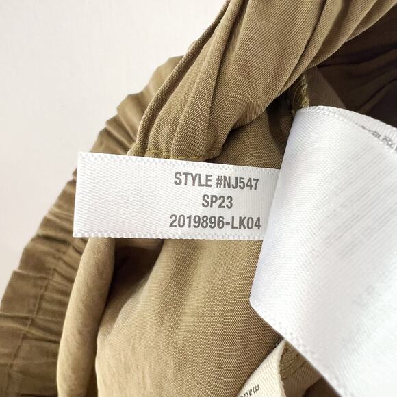 Madewell Paperbag Shorts XS Olive Green Seamed Pull-On in Softdrape Tawny Olive - Picture 9 of 9